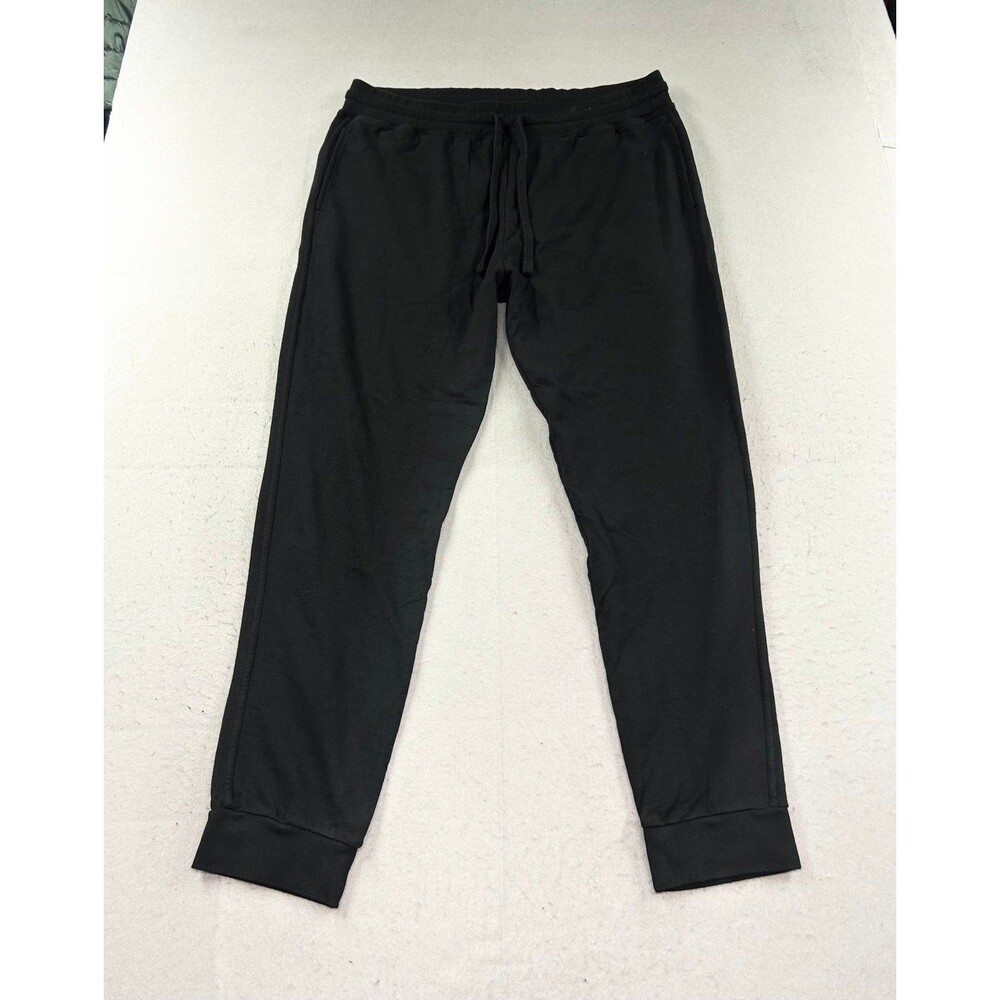 American Giant Sweatpants Mens XL Black Joggers Drawstring Made in USA Fleece
